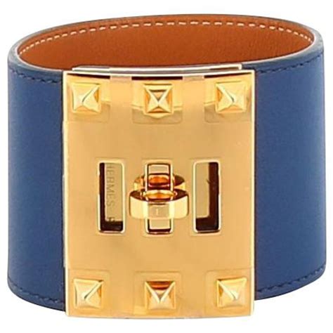 bracelet hermes cuir bleu